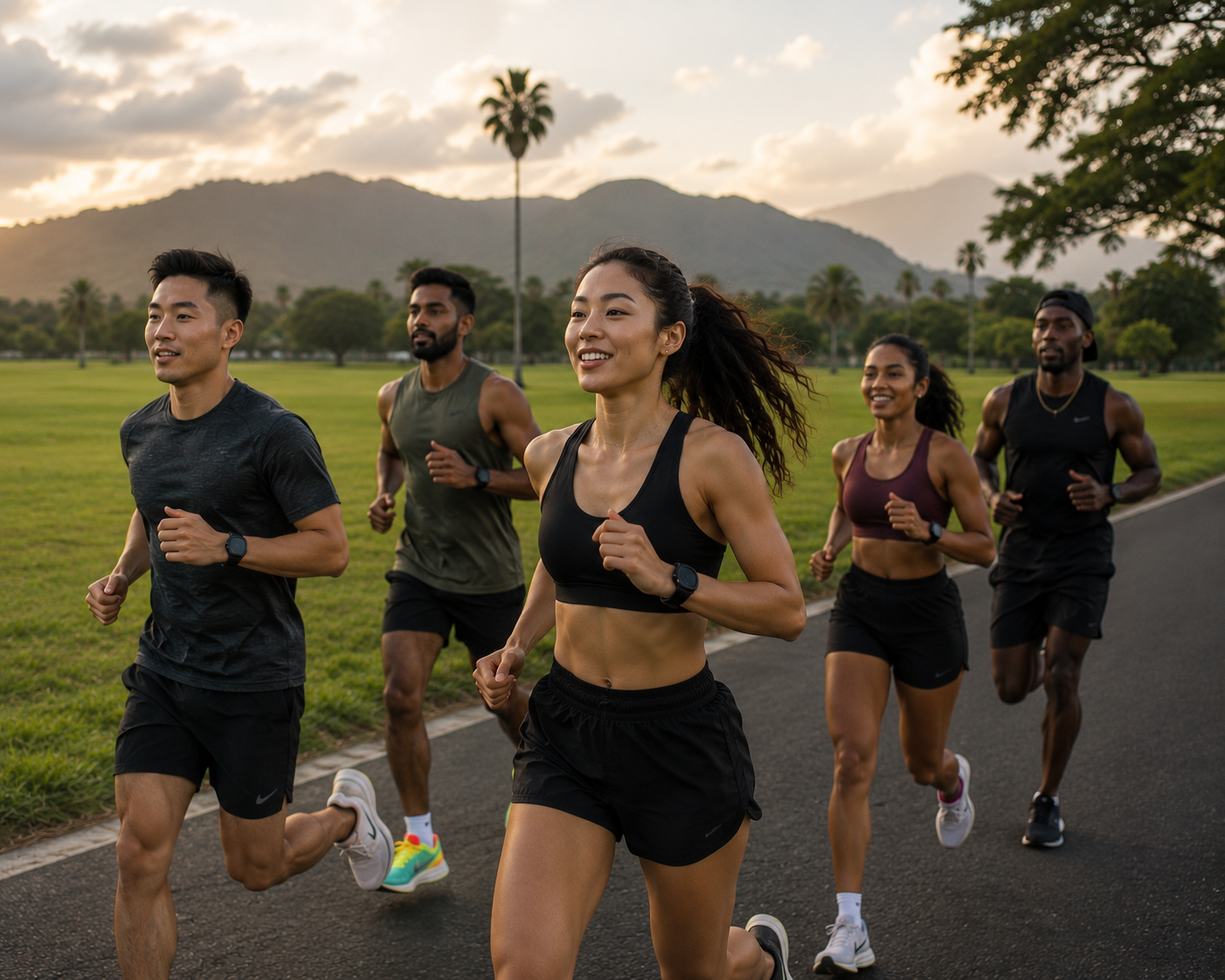 Group run outdoors